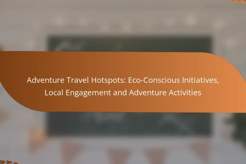 Adventure Travel Hotspots: Eco-Conscious Initiatives, Local Engagement and Adventure Activities