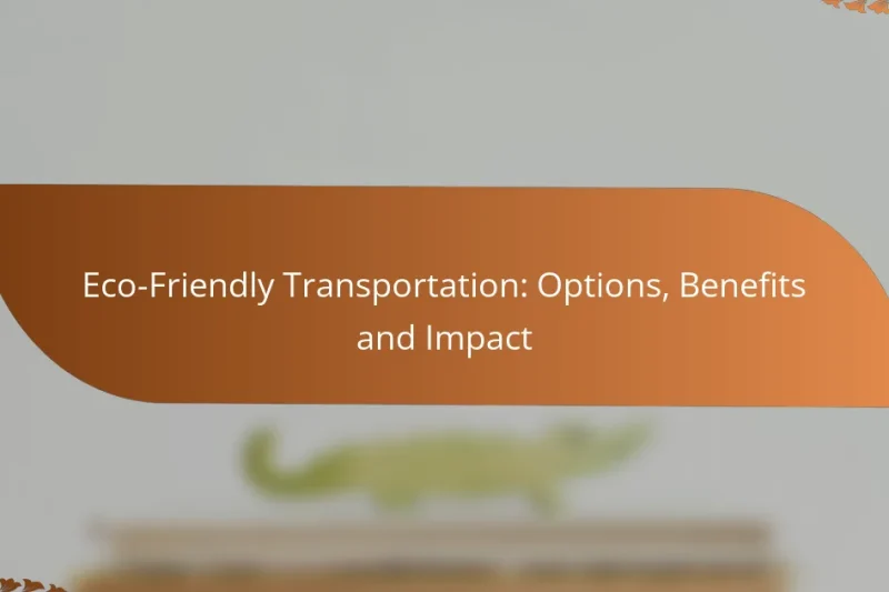 Eco-Friendly Transportation: Options, Benefits and Impact