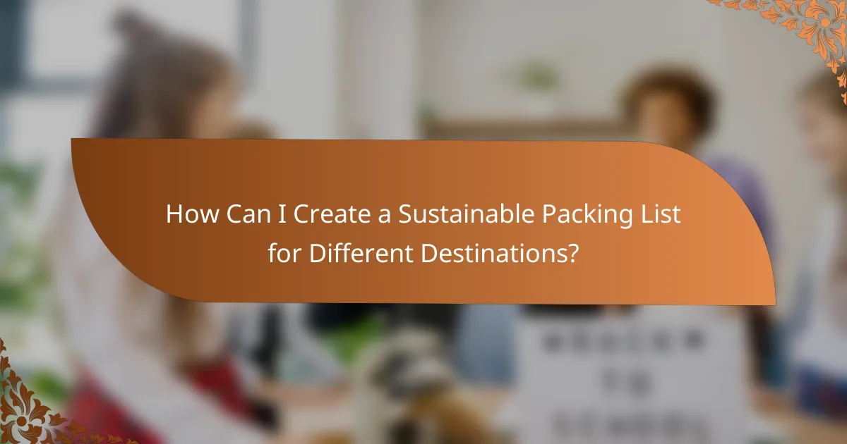 How Can I Create a Sustainable Packing List for Different Destinations?