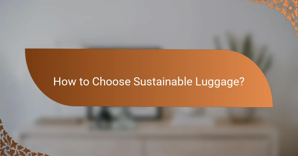 How to Choose Sustainable Luggage?