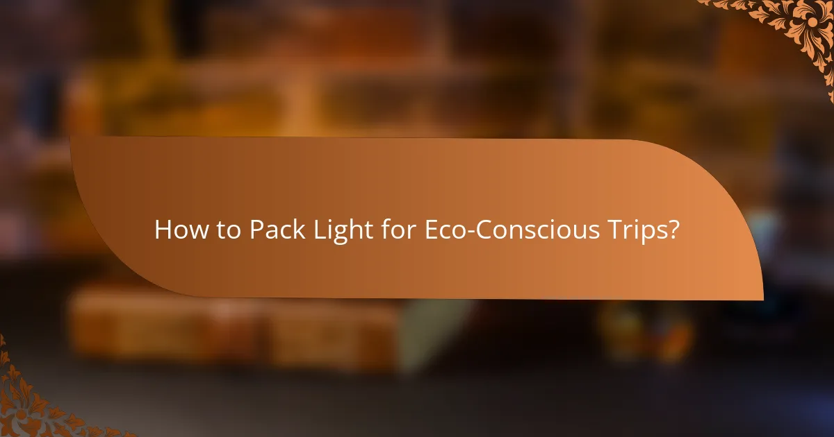 How to Pack Light for Eco-Conscious Trips?