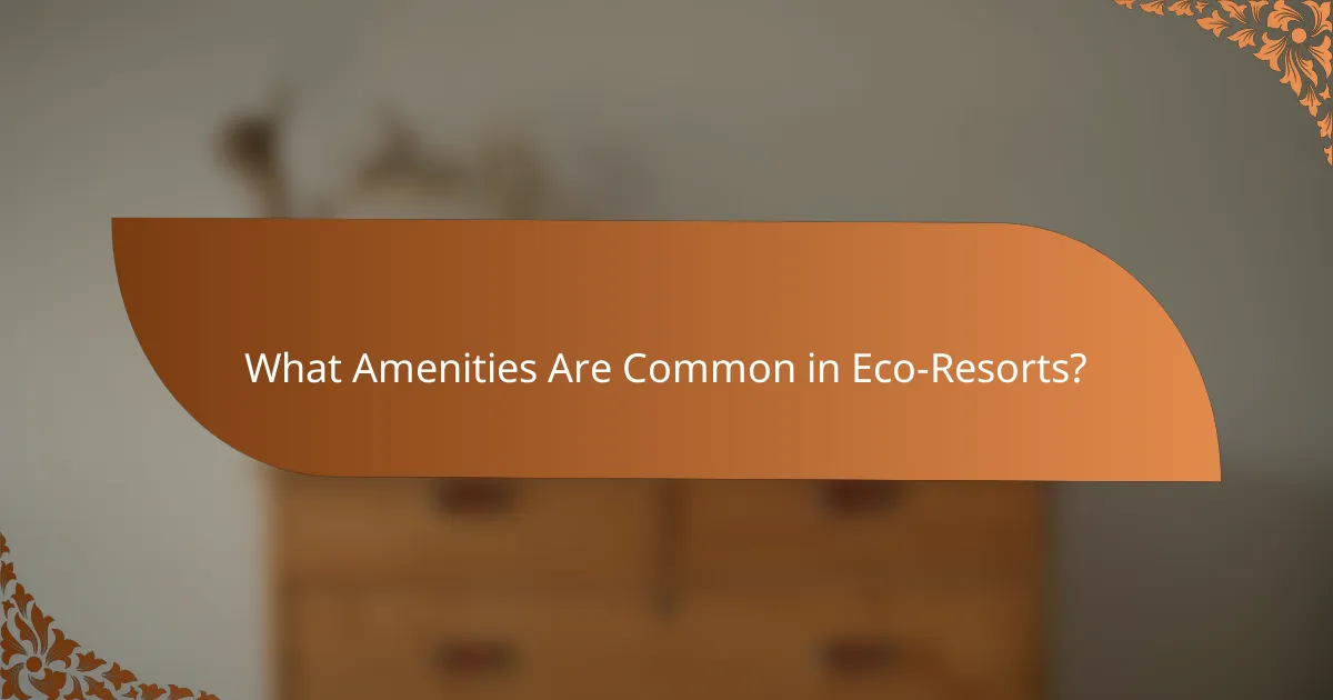 What Amenities Are Common in Eco-Resorts?
