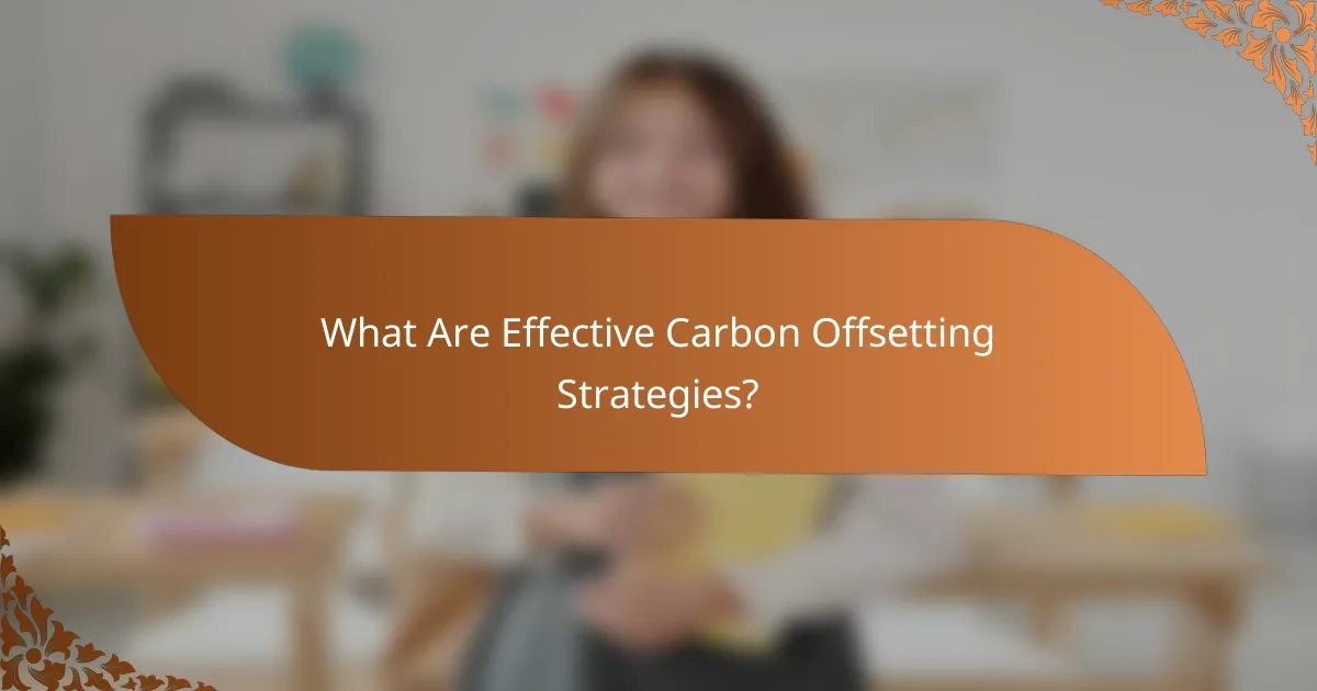 What Are Effective Carbon Offsetting Strategies?