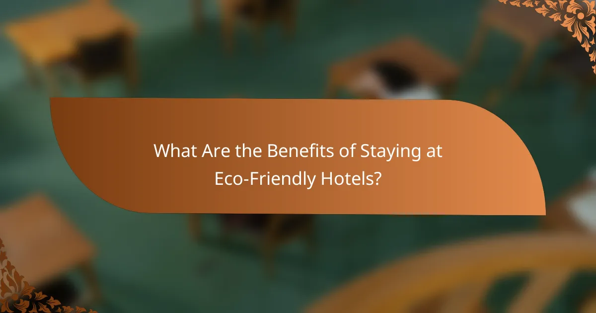What Are the Benefits of Staying at Eco-Friendly Hotels?