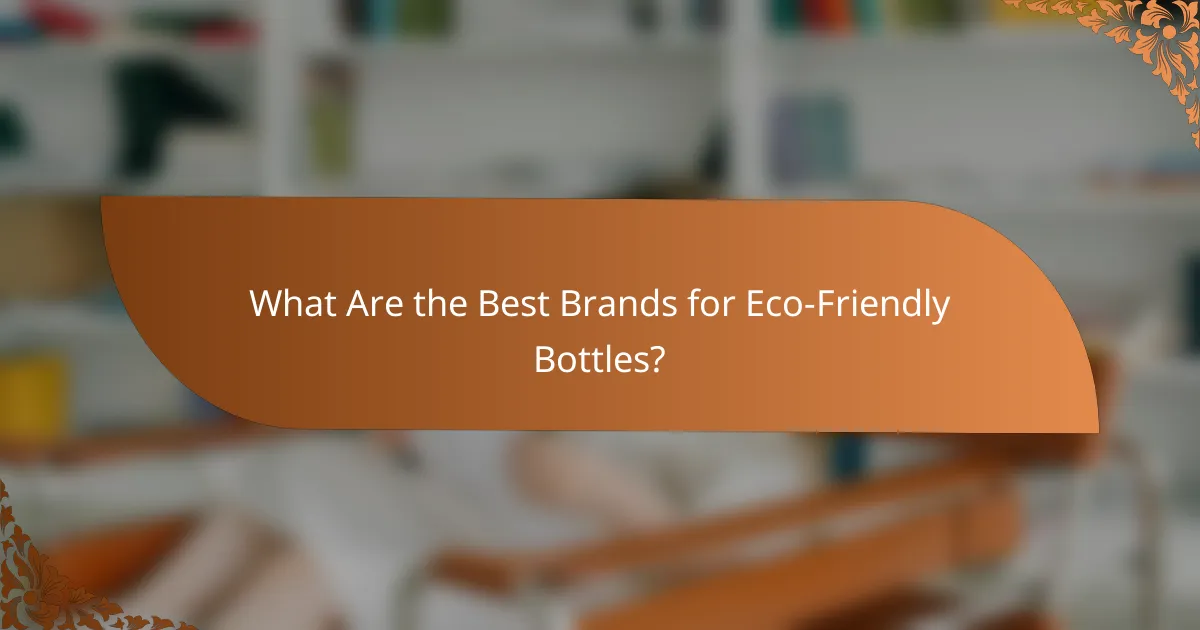 What Are the Best Brands for Eco-Friendly Bottles?