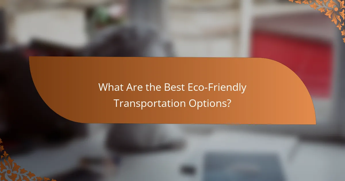What Are the Best Eco-Friendly Transportation Options?