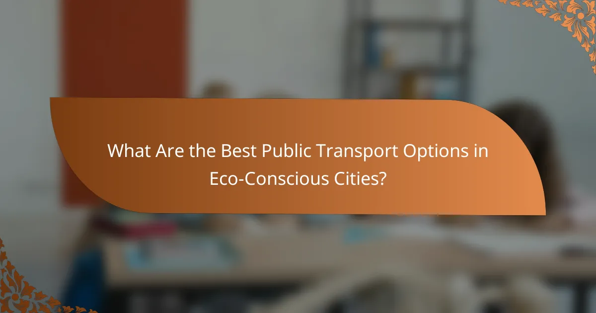What Are the Best Public Transport Options in Eco-Conscious Cities?