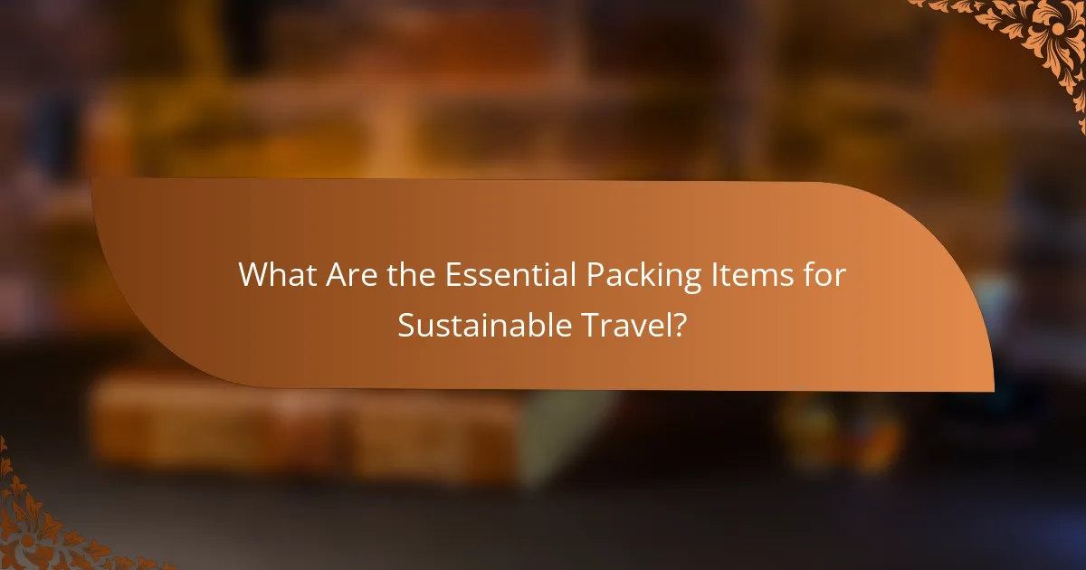 What Are the Essential Packing Items for Sustainable Travel?