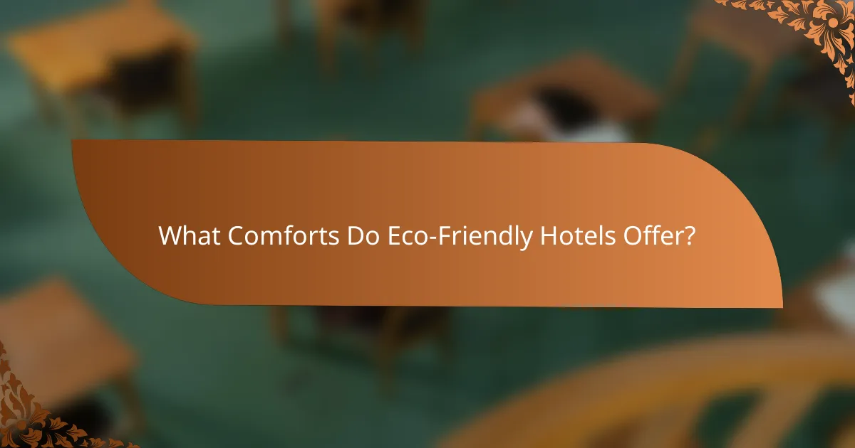 What Comforts Do Eco-Friendly Hotels Offer?
