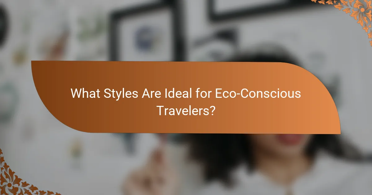 What Styles Are Ideal for Eco-Conscious Travelers?
